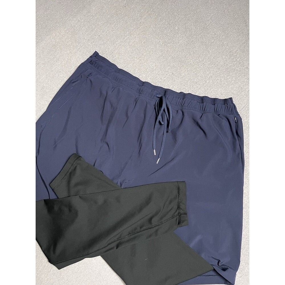 Alo Yoga Pants Men’s XXL 2XL Navy Blue Stability 2 In 1 Shorts Leggings Athletic